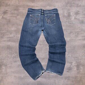 QBaby Wrangler Baggy Bootcut Flair Relax Fit Wide Legged Indigo Denim Jean's